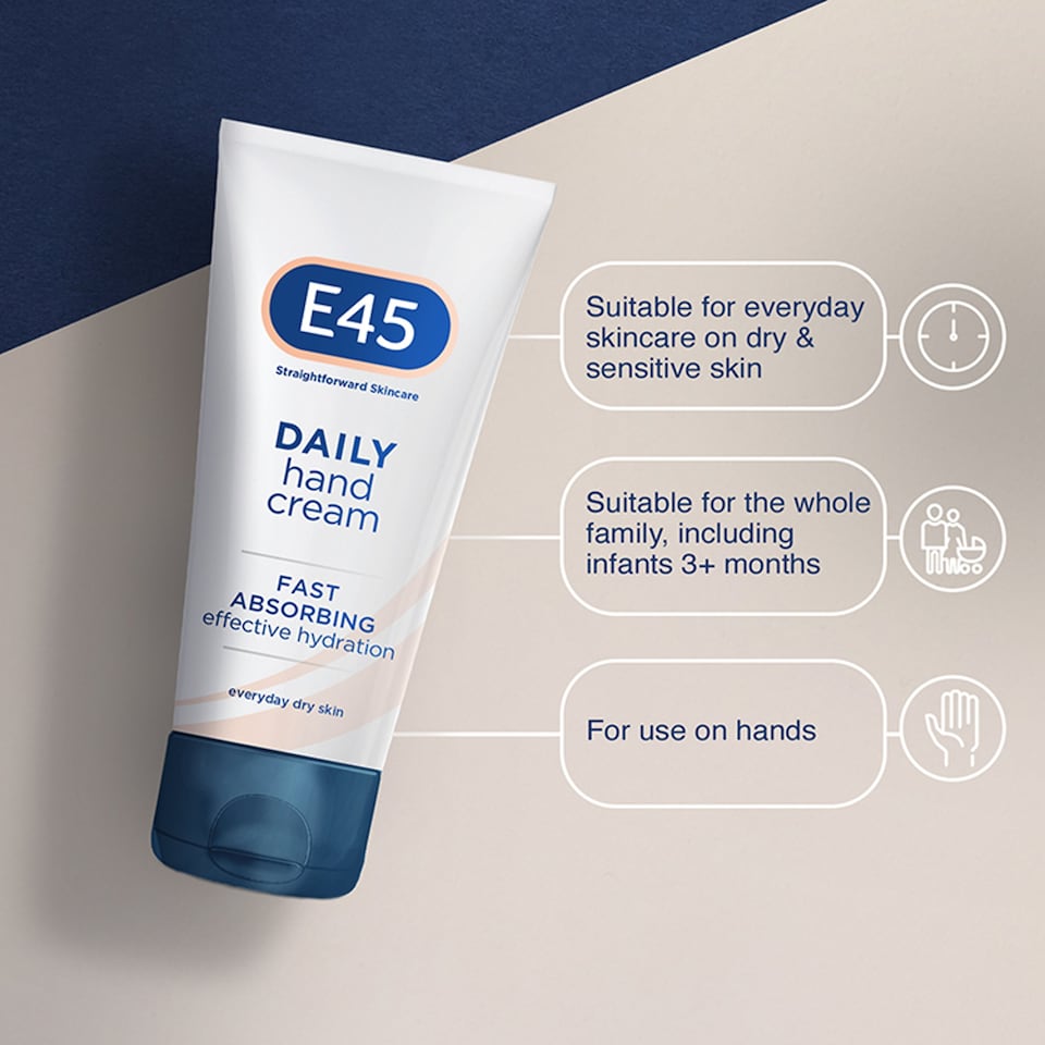 image 1 of E45 Daily Moisturiser Hand Cream for Dry Hands 50g