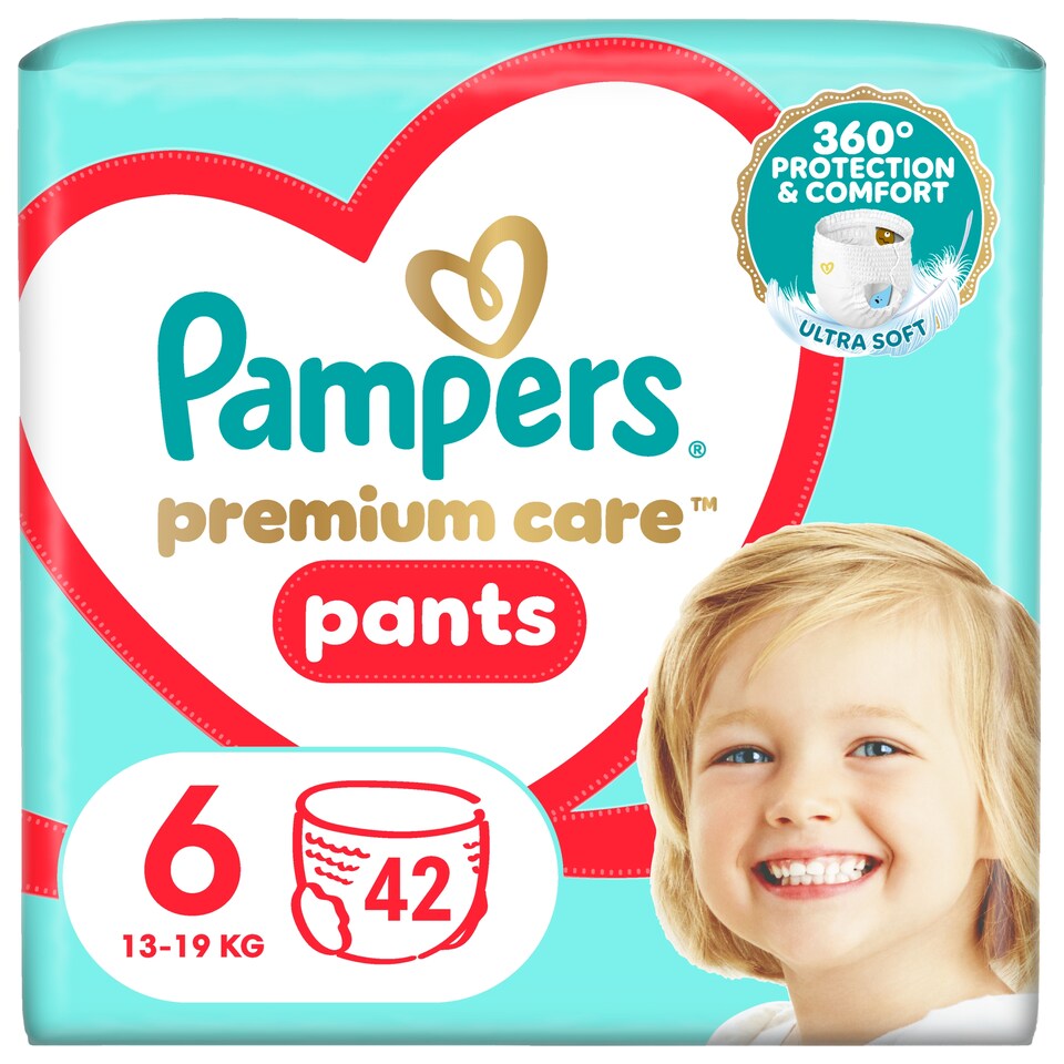 obrázok 1 z Pampers Premium Care plienkové nohavičky veľkosť 6, 42 plienok, 13kg-19kg