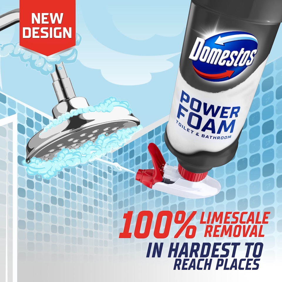 image 1 of Domestos Power Foam Toilet and Bathroom Limescale Remover 450ml