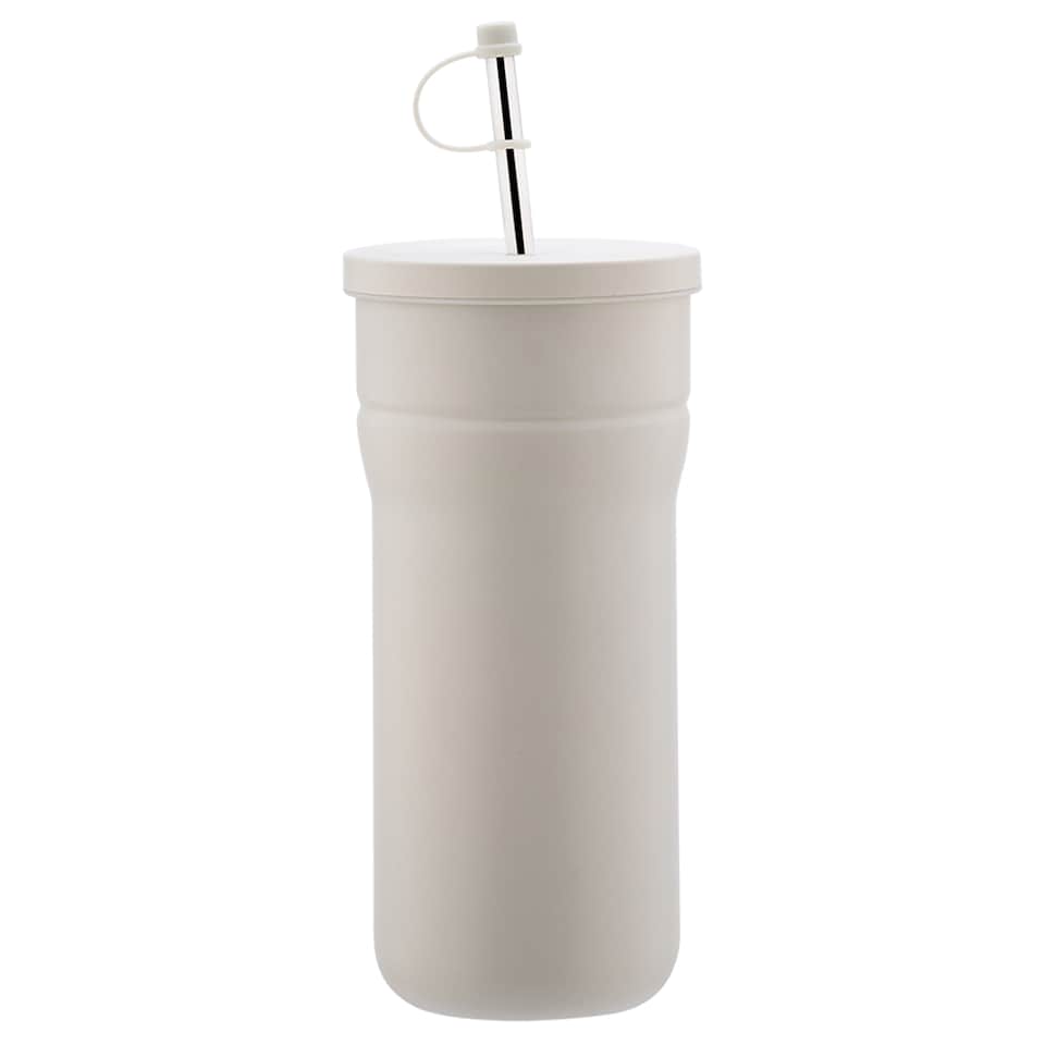 Tesco Cream Stainless Steel Straw Tumbler 850ML