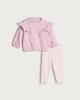 image 1 of F&F Baby 2-Piece Cotton Rich Floral Print Ruffle Jumper and Leggings Set in Multi