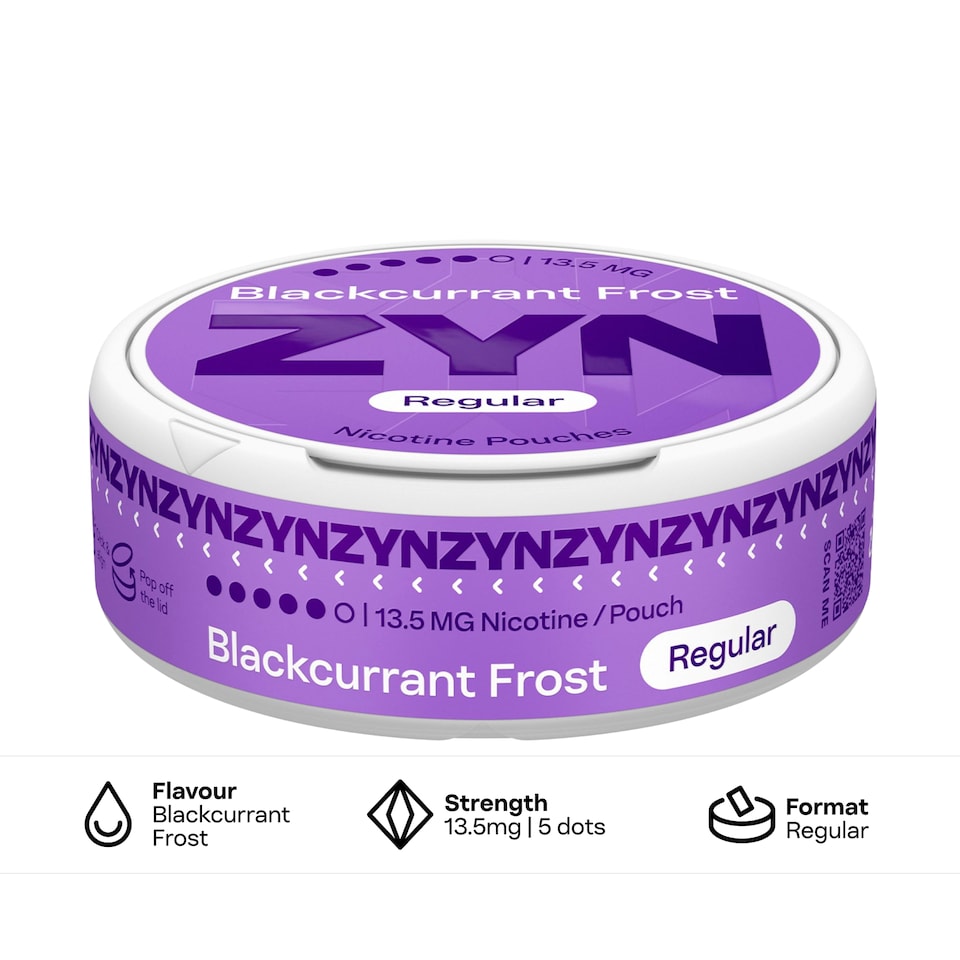 image 1 of ZYN Blackcurrant Frost Nicotine 13.5mg x 20 Pouches 14g