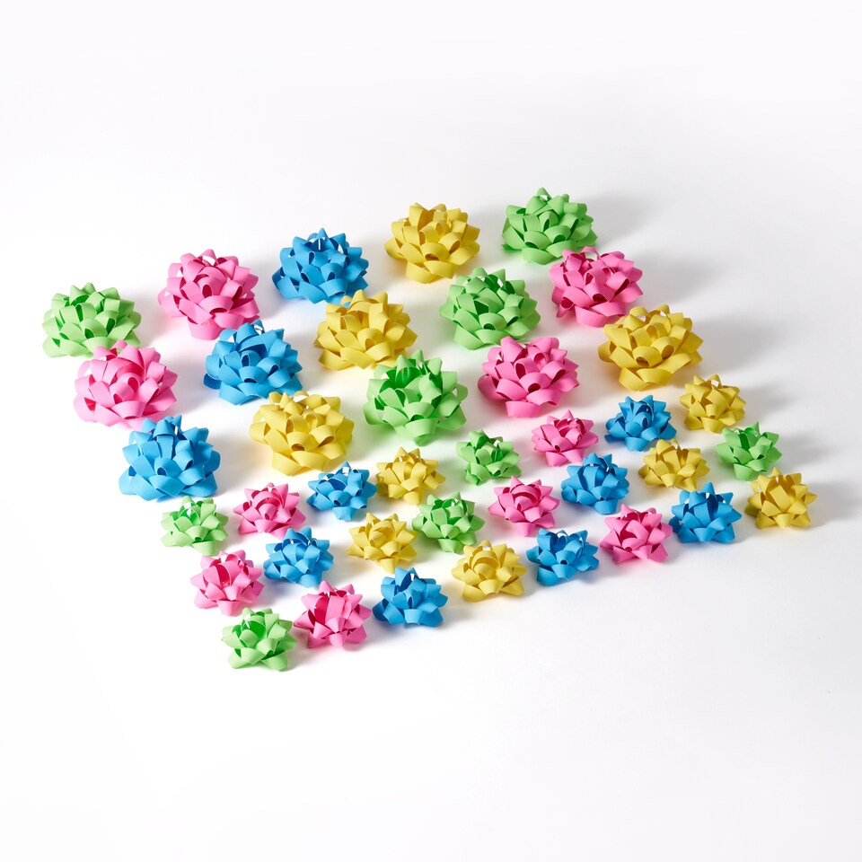 image 1 of Paperchase Neon Christmas 40 Paper Gift Bows