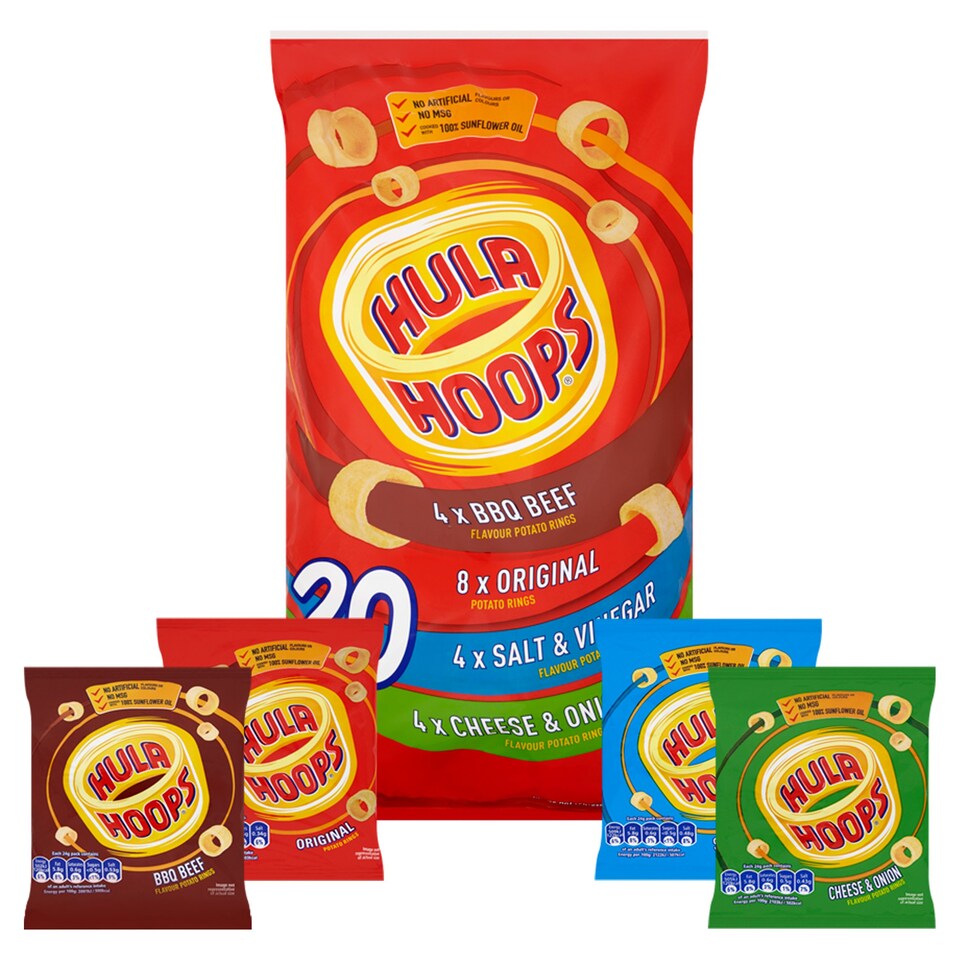 image 1 of Hula Hoops Variety Pack Crisps 20 x 24 g