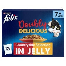 Felix Doubly Delicious 7+ Meat Countryside Selection in Jelly Wet Cat Food 12x85g
