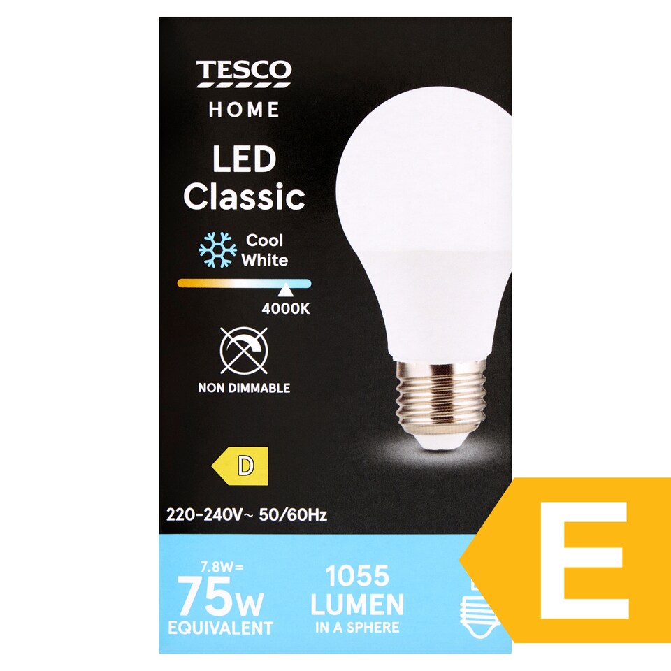 obrázok 1 z Tesco Home LED žiarovka 7,8W E27 studené biele svetlo