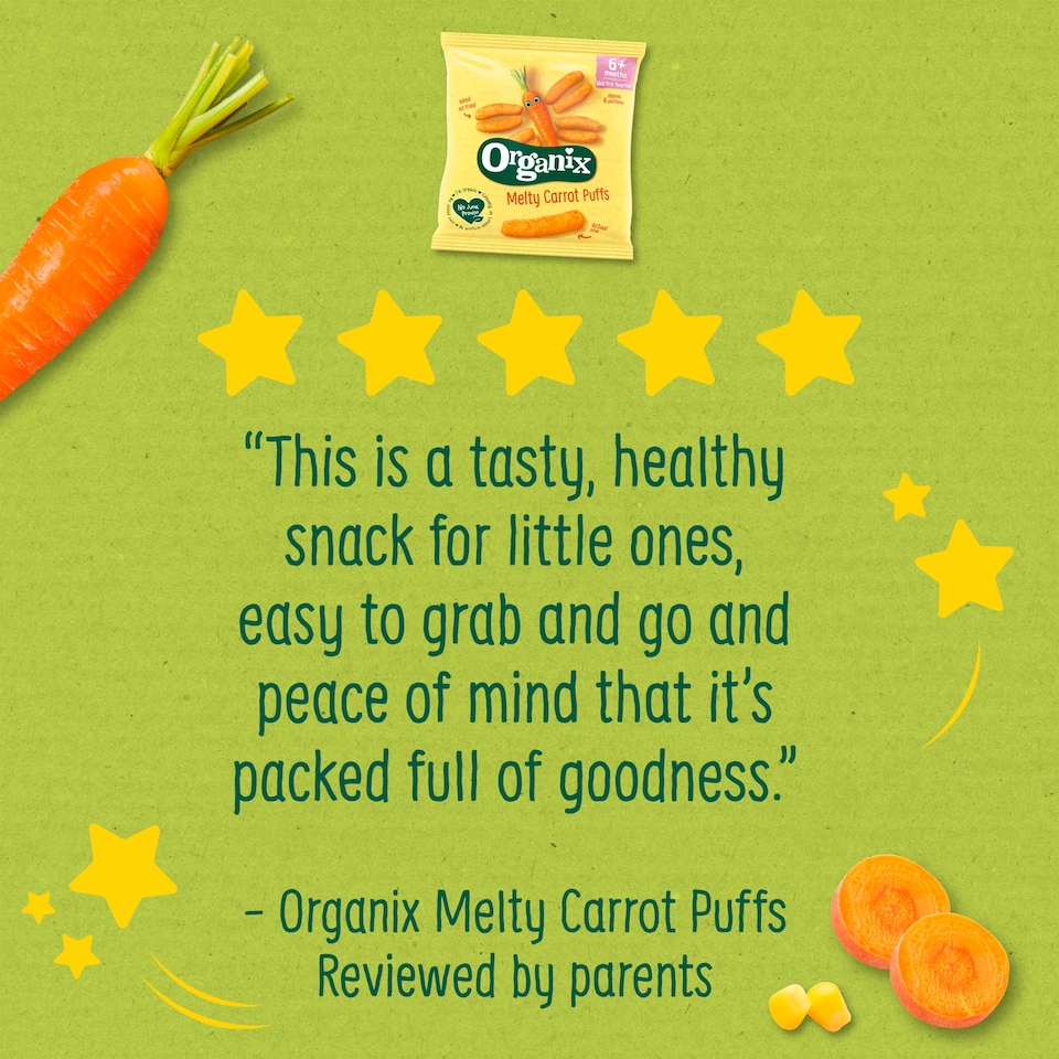 image 1 of Organix Melty Carrot Puffs 20g