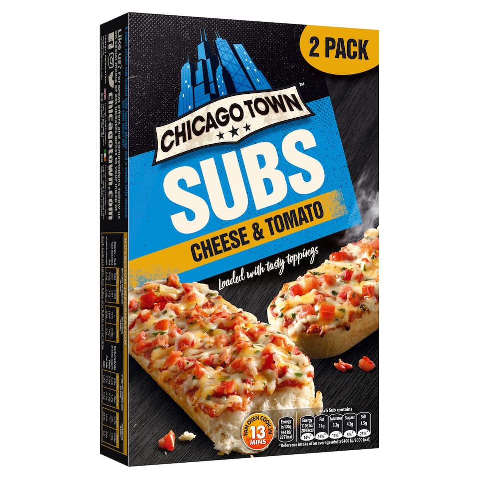 image 1 of Chicago Town Subs Cheese & Tomato 2 x 125g