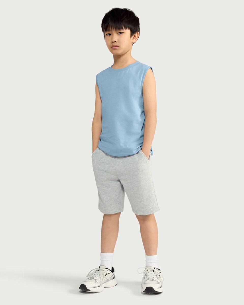image 1 of F&F Boys Pure Cotton Oversized Fit Vest in Blue