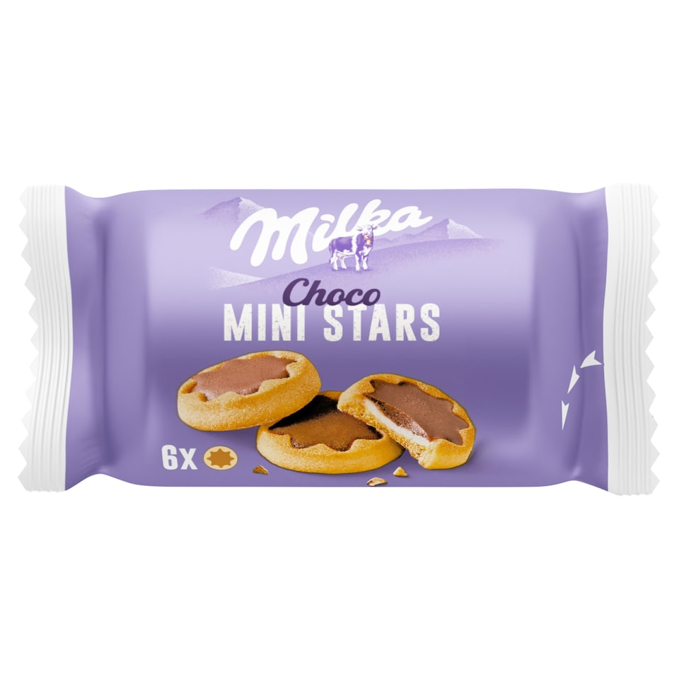 Milka sušienky Choco Mini Stars mliečna náplň a čokoláda 37,5 g
