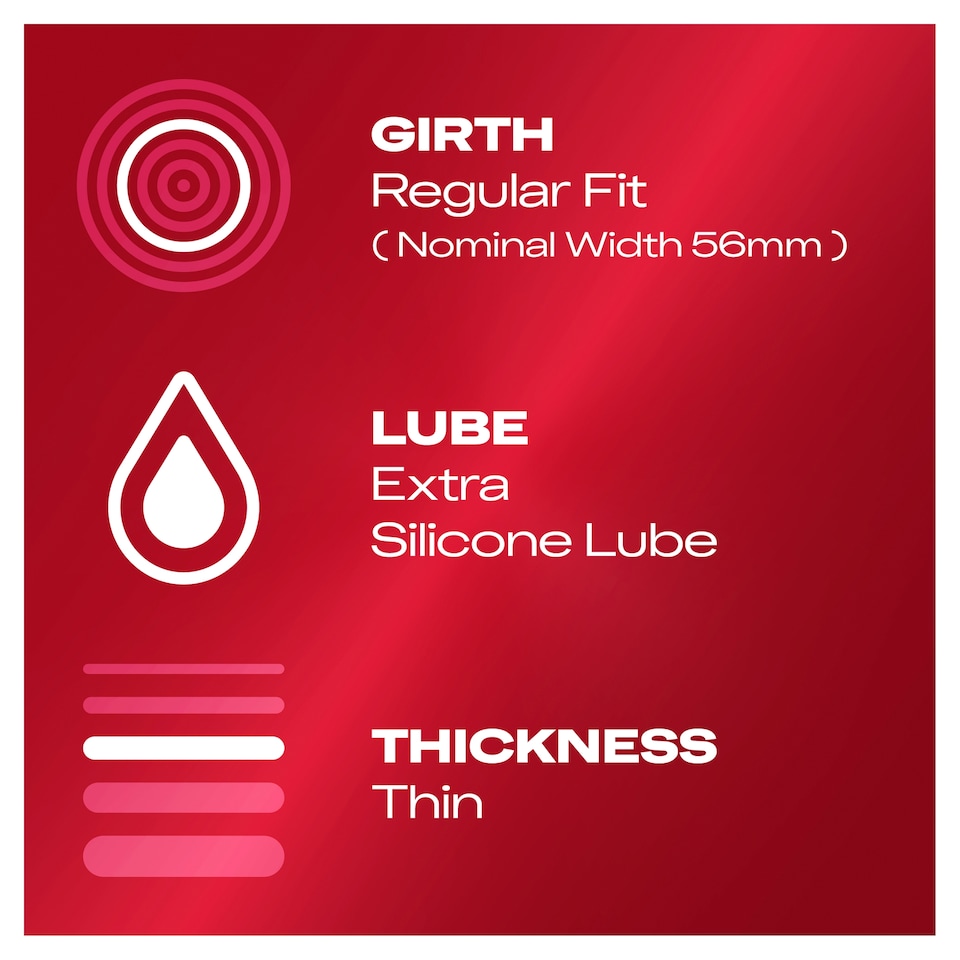 image 1 of Durex Thin Feel Condoms Enhanced Sensitivity Regular Fit 6 Pack