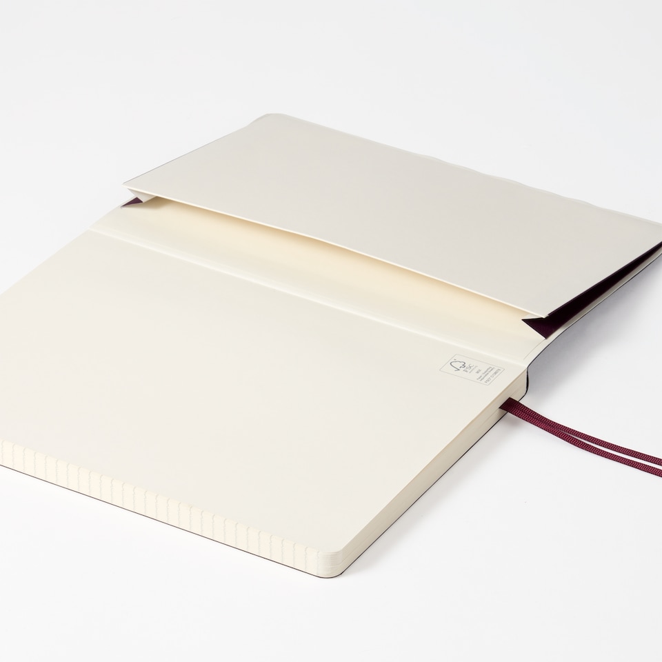 image 1 of Agenzio Soft Touch Large Ruled Notebook Beetroot