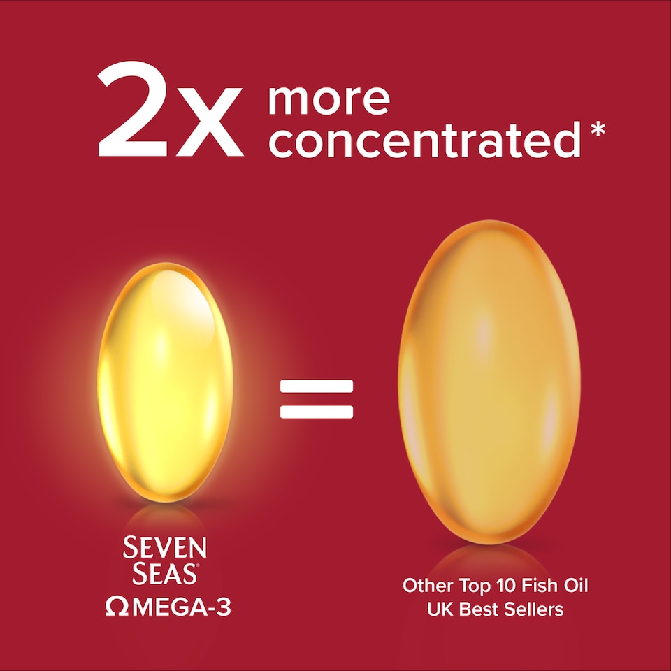 image 1 of Seven Seas Omega-3 Fish Oil & Magnesium Capsules with Vitamin D - 60s Duo Pack