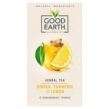 Good Earth Herbal Tea Lemon, Ginger & Turmeric 15 Tea Bags 42g