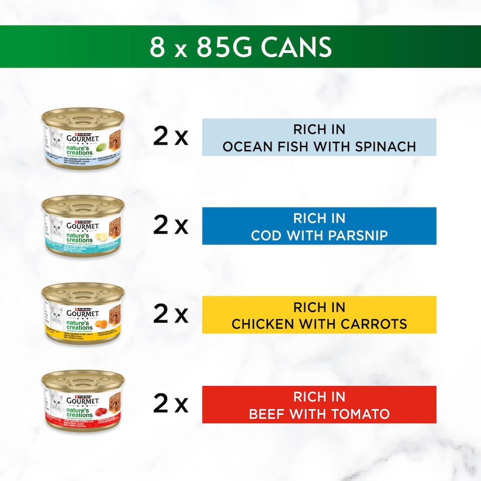 image 1 of GOURMET Nature's Creations Gravy Heart Chicken Ocean Fish Wet Cat Food 8x85g