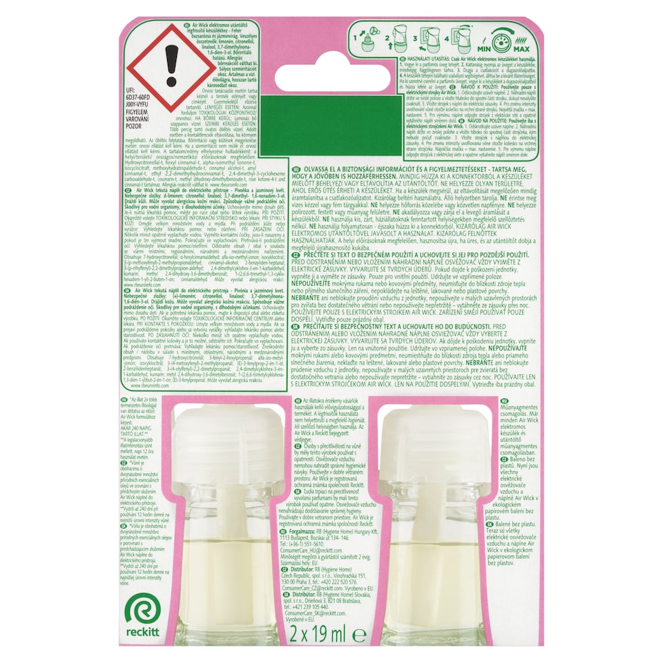 obrázok 1 z Air Wick Tekutá náplň do elektrického prístroja pivónia a jazmínový kvet 2 x 19 ml
