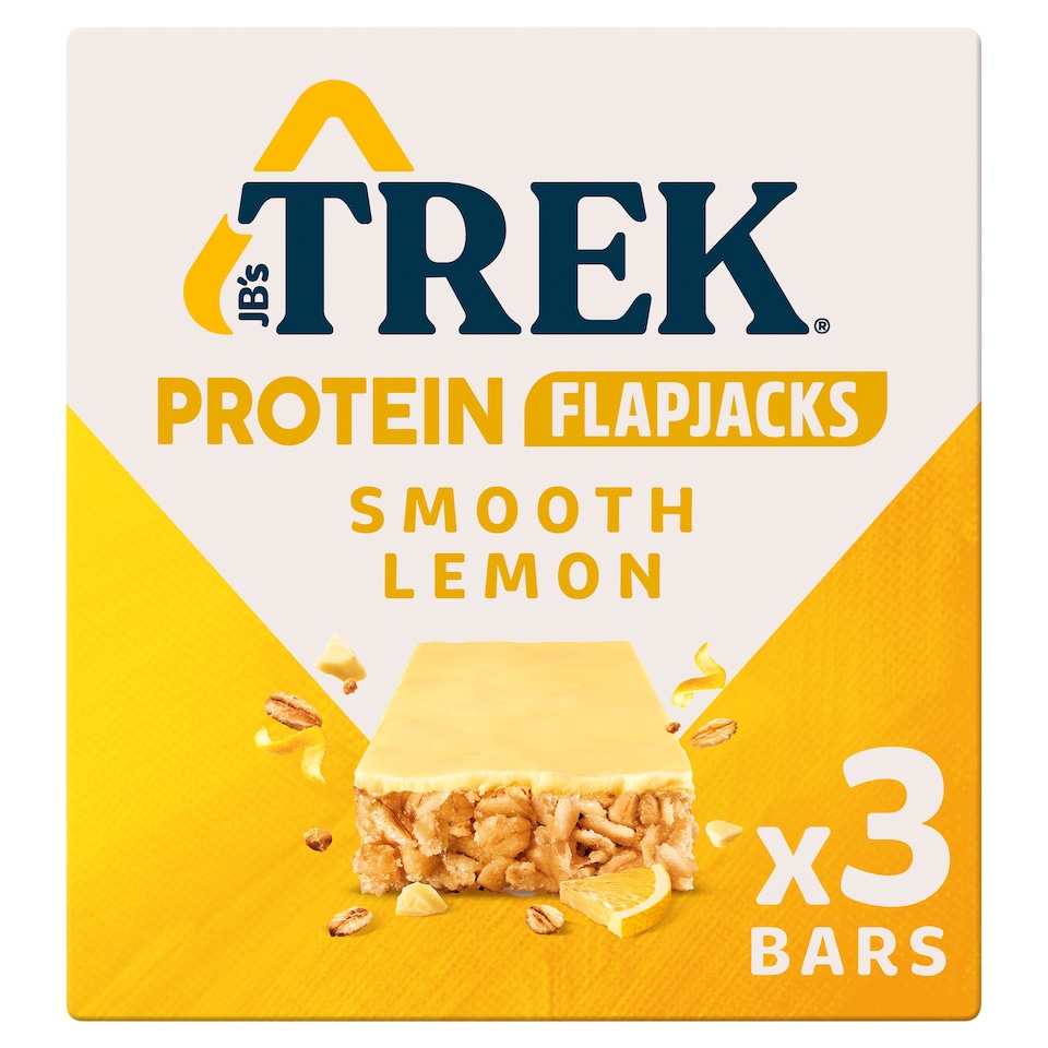 TREK Protein Flapjacks - Smooth Lemon 3 Pack 50g