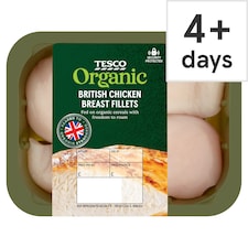 Tesco Organic 2 Chicken Fillets 250-500G