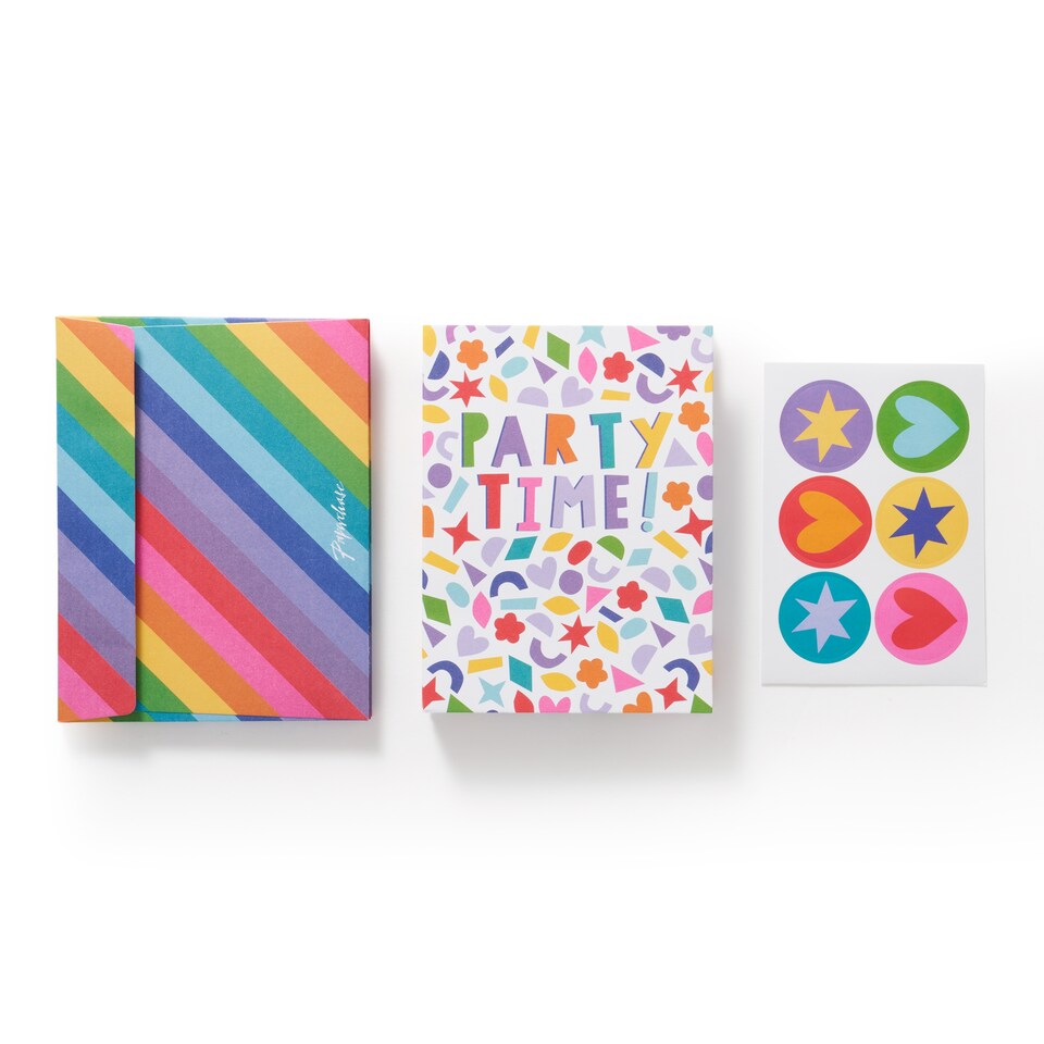 image 1 of Paperchase Rainbow 6 Pack Party Invitations