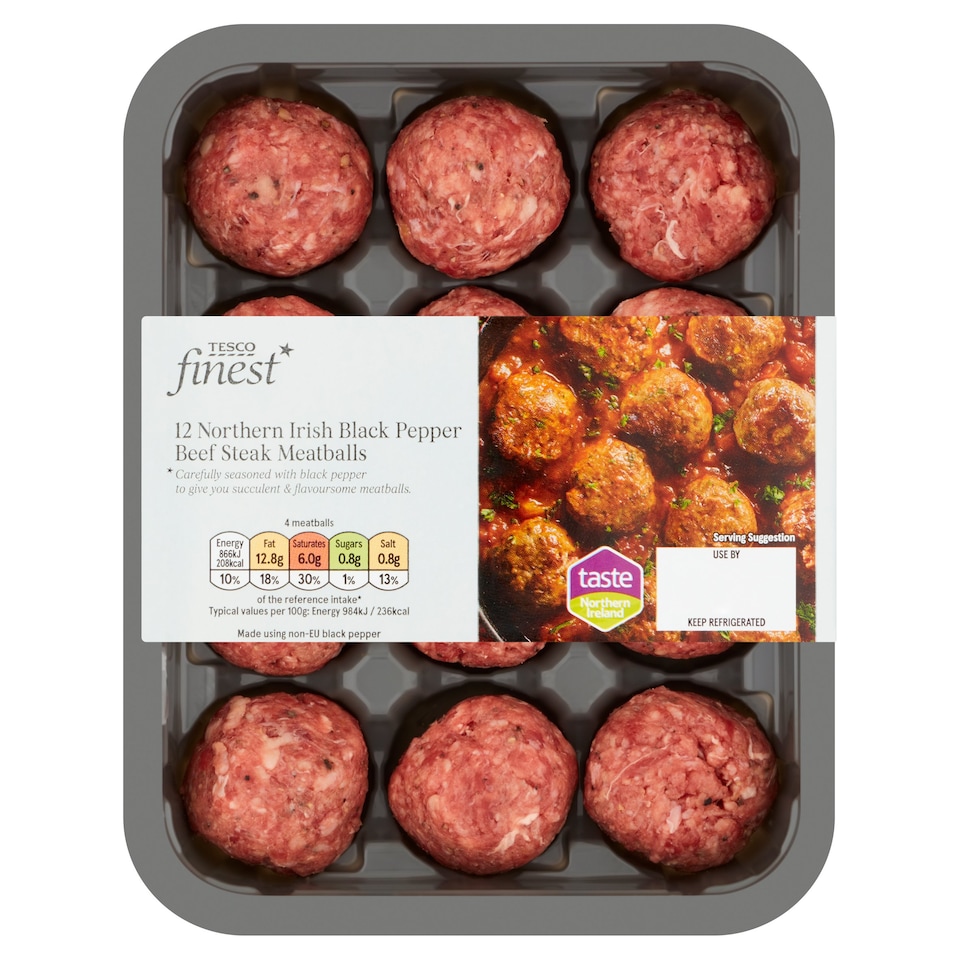 Tesco Finest Black Pepper Meatballs 336g Tesco Groceries