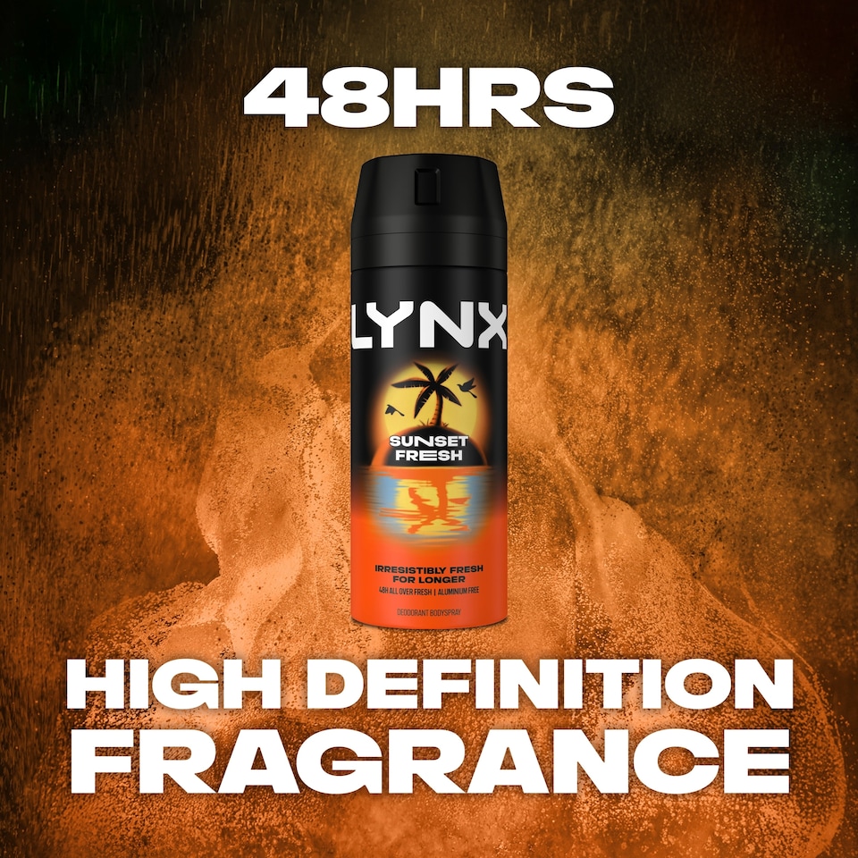 image 1 of Lynx Deodorant Bodyspray Aerosol Sunset Fresh 150ml