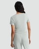 image 3 of Rise by Zara McDermott Pointelle Short Sleeved Pyjama T-Shirt in Green