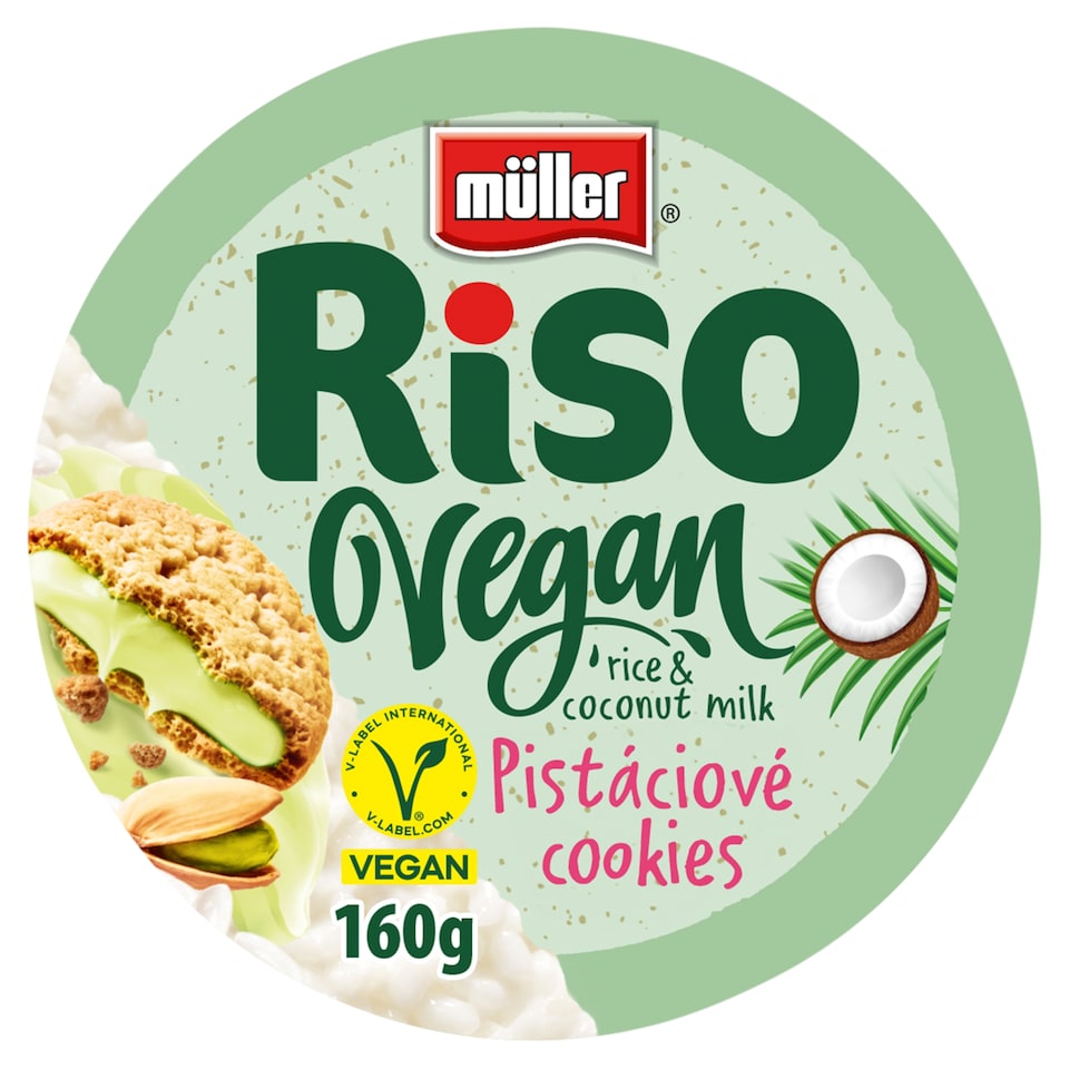 obrázok 1 z Müller Riso Vegan dezert z ryže s príchuťou pistáciových cookies 160 g