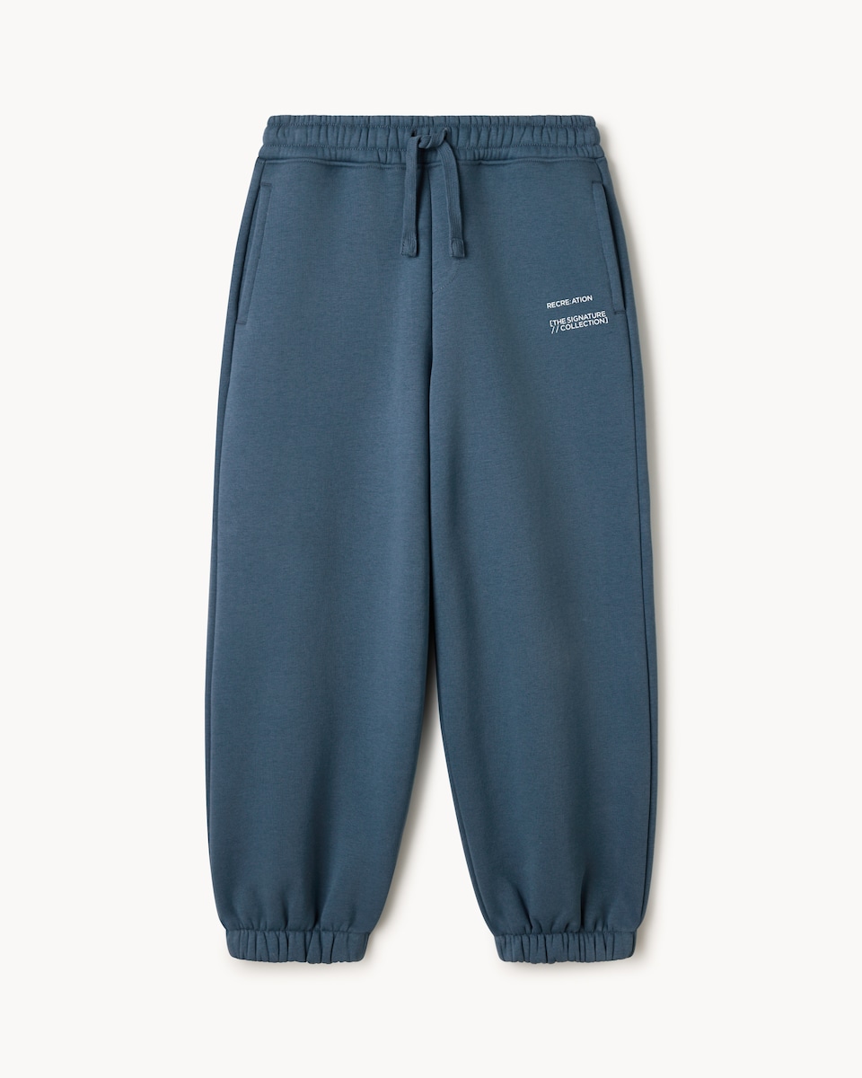 image 1 of F&F Boys Cotton Rich Slogan Joggers in Blue