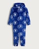 image 1 of Chelsea FC Fleece Hooded Onesie in Blue