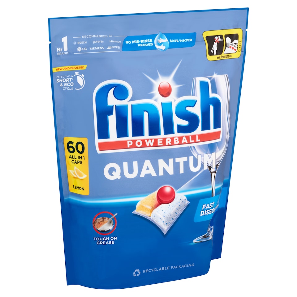 Finish Powerball Quantum Lemon Dishwasher Capsules 60 pcs 624 g