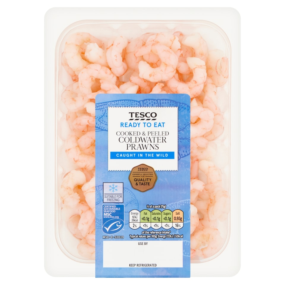 Tesco Cooked & Peeled Coldwater Prawns 150g