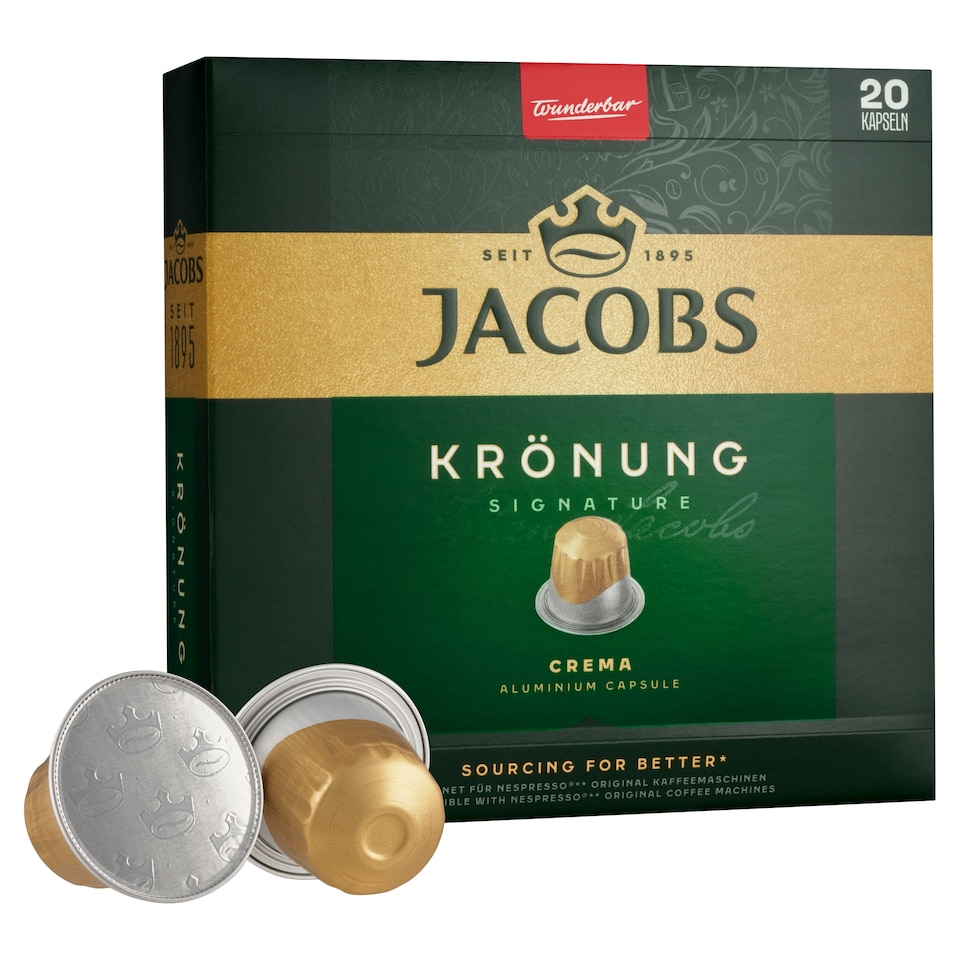 image 1 of Jacobs Krönung Crema Roasted Ground Coffee in Capsules 20 pcs 104 g