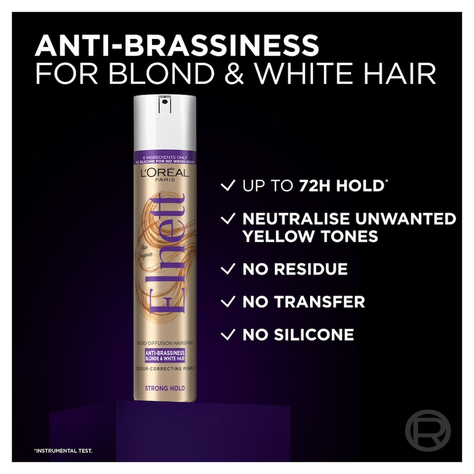 image 1 of L'Oreal Elnett Anti-Brassiness Hair Spray 200ml