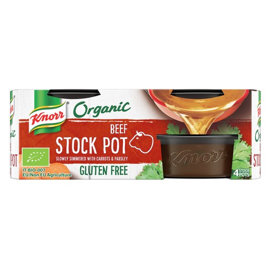 Knorr Organic Beef Stock Pot 4X26g Tesco Groceries