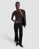 image 2 of F&F Polyamide Twist Detail Sleeveless Bodysuit in Brown