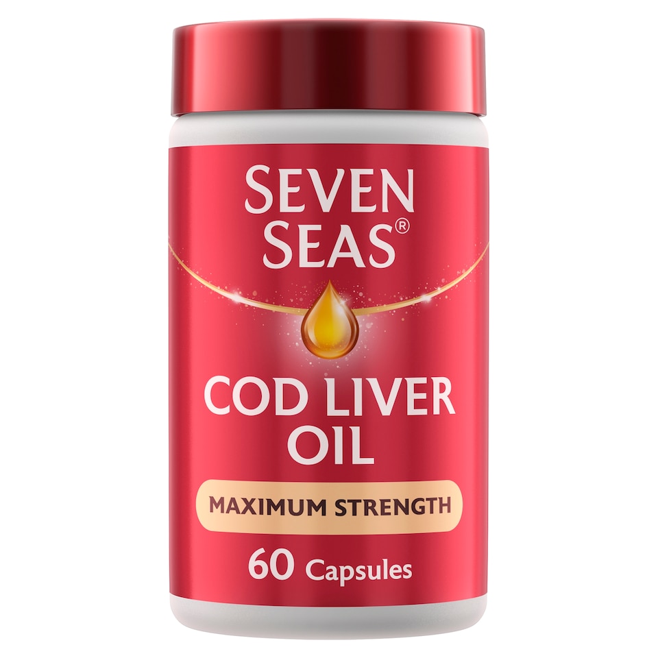 image 1 of Seven Seas Cod Liver Oil Omega-3 Capsules with Maximum Strength Vitamin D - 60s