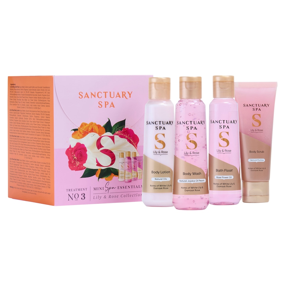 image 1 of Sanctuary Spa Lily & Rose Mini Spa Essentials Gift Set 
