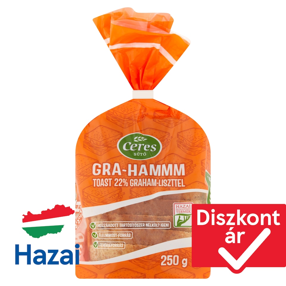 Ceres Gra-Hammm toast 22% Graham-liszttel 250 g  1. kép