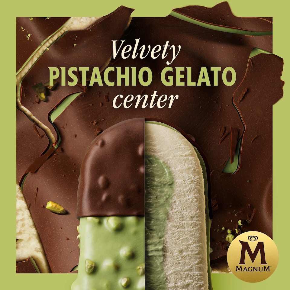 image 1 of Magnum Signature Pistachio Ice Cream Sticks 3 x 90ml