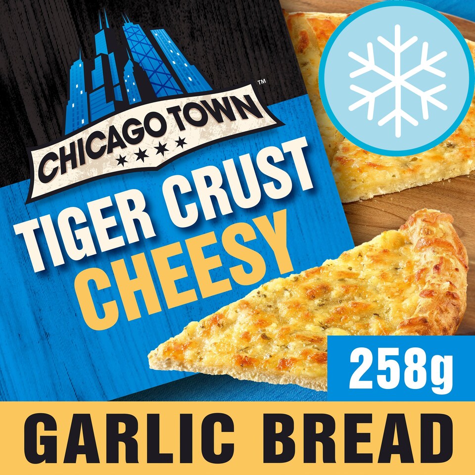 Chicago Town Tiger Crust Garlic Bread Chsey Pizza 258G Tesco Groceries