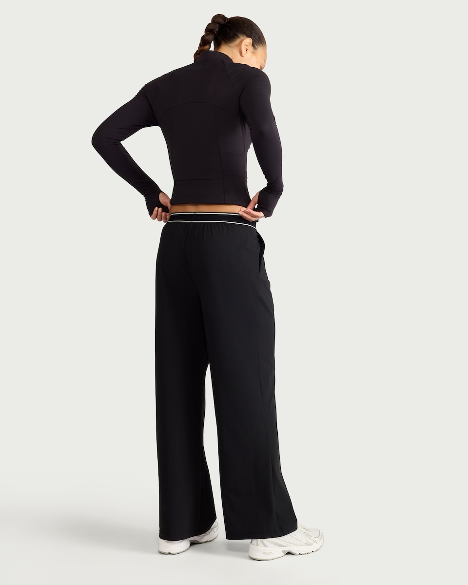 image 1 of F&F Active EVERYHOUR Wide Leg Trousers in Black