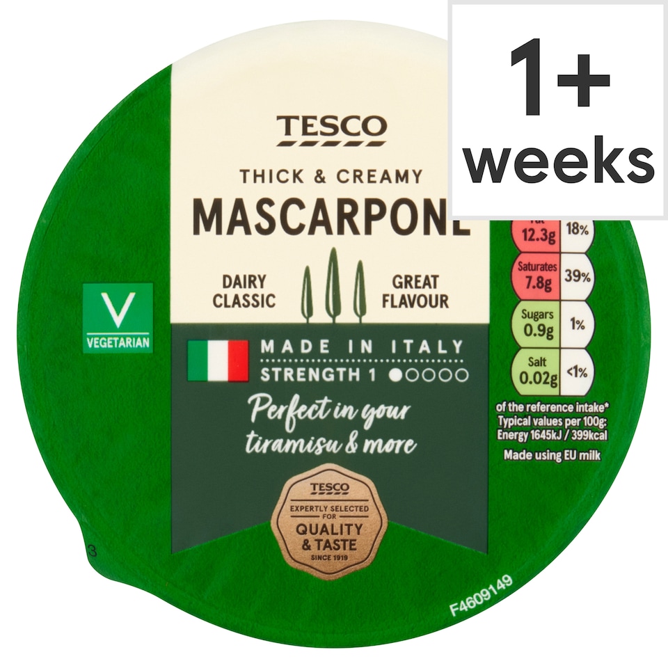 Tesco Mascarpone Cheese 250 G