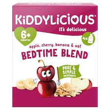 Kiddylicious Apple, Cherry, Banana & Oat Bedtime Blend 4x100g