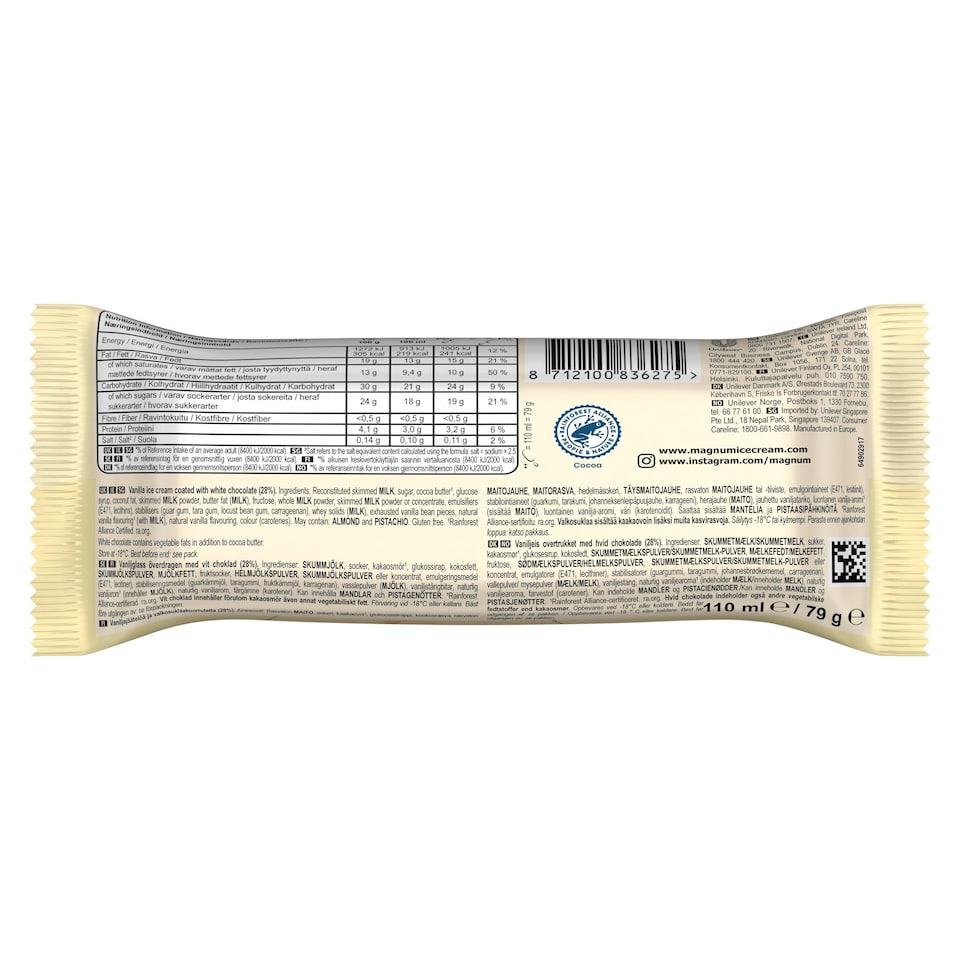 image 1 of MAGNUM WHITE ICE CREAM STICK 110ML