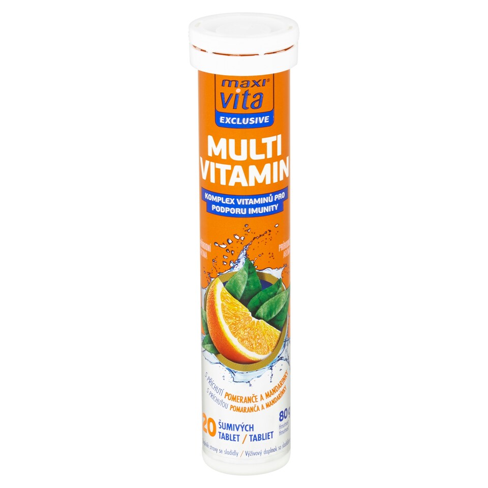 obrázok 1 z Maxi Vita Exclusive Multivitamin s príchuťou pomaranča a mandarínky 20 šumivých tabliet 80 g