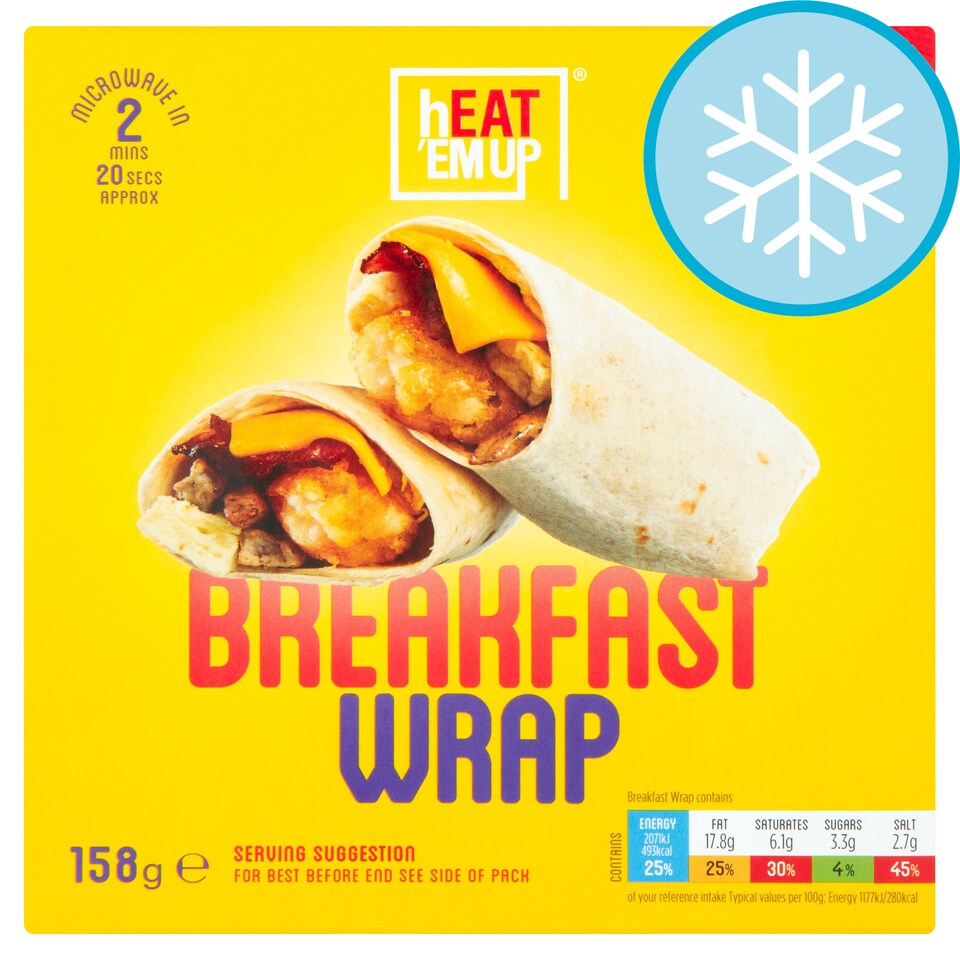 Heat Em Up Breakfast Wrap 158G