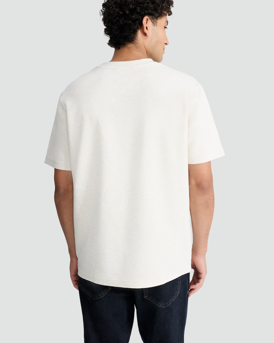 image 1 of The F&F Edit Cotton Rich Ribbed Short Sleeved T-Shirt in Stone