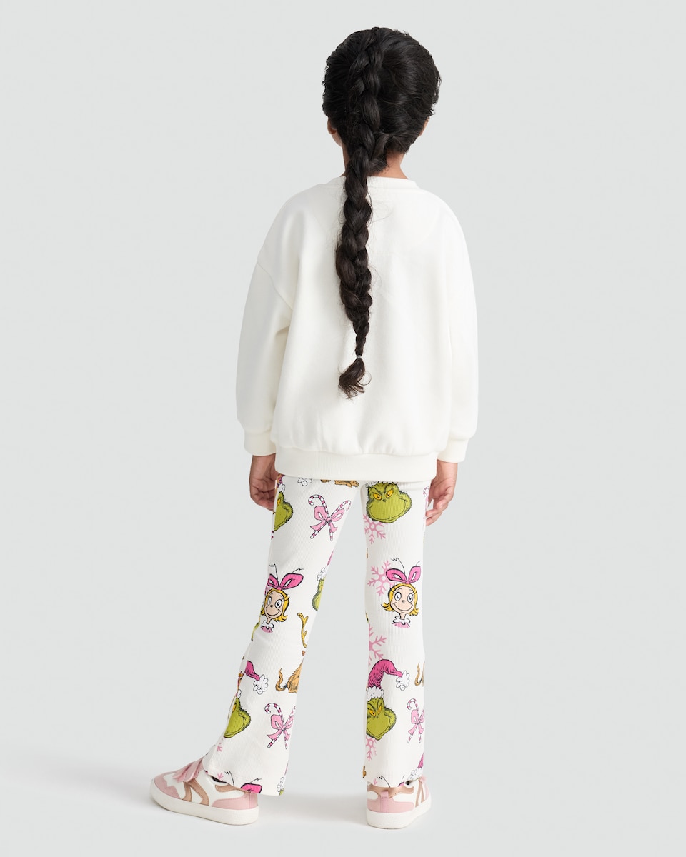 image 1 of The Grinch Cotton Rich Sweatshirt and Leggings  in Cream