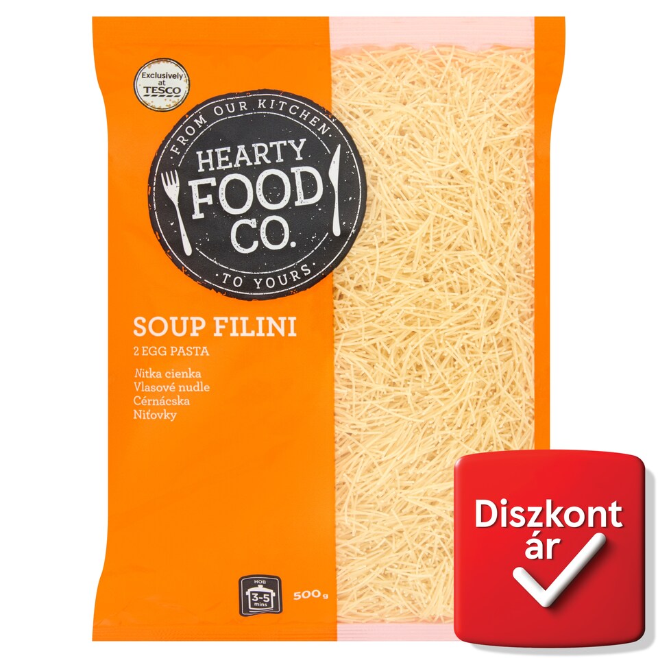 Hearty Food Co. cérnácska 2 tojásos száraztészta 500 g