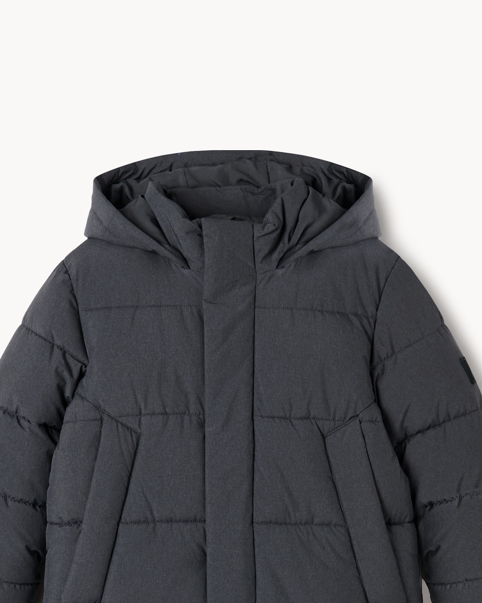 image 1 of F&F Boys Longline Padded Coat in Grey